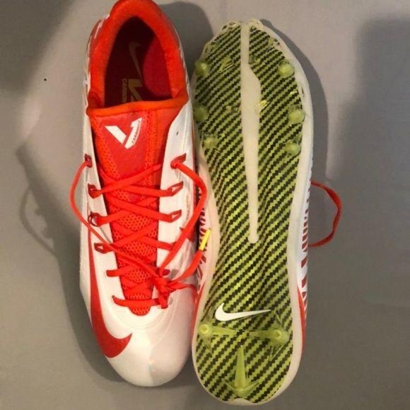 Nike Carbon 2.0 Football Cleats, Sz16,White/Orange
